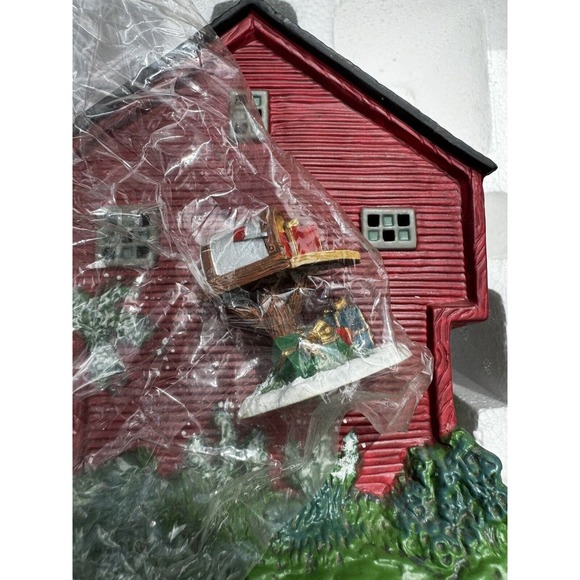 Vintage Old Stonigan 20010203 Lang & Wise Red Saltbox Porcelain House & Mailbox - Picture 11 of 12